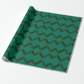 Groen en goud Art Deco diamant inpakpapier (Uitgerold)