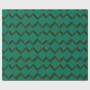 Groen en goud Art Deco diamant inpakpapier