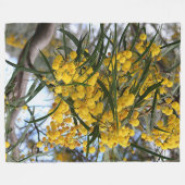 Groen en goud Australische watersbloesems Fleece Deken (Voorkant (Horizontaal))