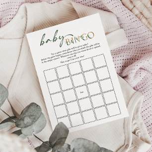 Groen en Goud Baby shower Baby Bingo Kaart