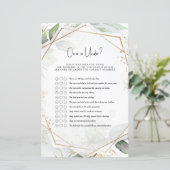 Groen en goud Baby shower gamen over of onder? (Staand voorkant)