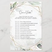 Groen en goud Baby shower gamen over of onder? (Voorkant)