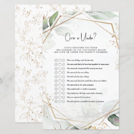 Groen en goud Baby shower gamen over of onder?