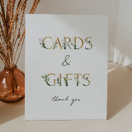 Groen en Goud Baby shower Kaarten en geschenken Reclamebord Met Voetstuk