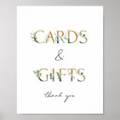Groen en Goud Baby shower Kaarten en Geschenken Te Poster (Voorkant)
