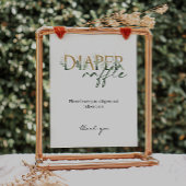 Groen en Goud Baby shower Luier Raffle Sign Poster