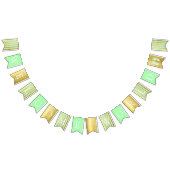 Groen en Goud Baby shower Welkom Wereld Voetafdruk Vlaggetjes (Alle)