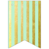 Groen en Goud Baby shower Welkom Wereld Voetafdruk Vlaggetjes (Eerste vlag)