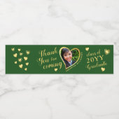 Groen en Goud Bedankt 2025 Afstuderen Waterfles Etiket (Enkel label)