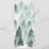 Groen en Goud Berg Bruiloft Diner Menu (Achterkant)