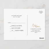 Groen en Goud Berg Bruiloft RSVP Briefkaart (Achterkant)