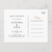 Groen en Goud Berg 'Save The Date'-ansichtkaart Uitnodiging Briefkaart (Achterkant)