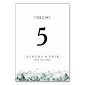 Groen en Goud Berg Tafel Nummer Kaart (Achterkant)