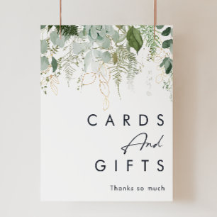 Groen en Goud Blad Kaarten en Cadeaus Bord Poster