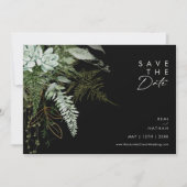 Groen en Goud Blad Schrift Zwart Horizontaal Save The Date (Voorkant)