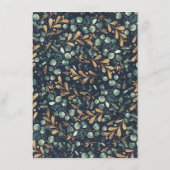 Groen en Goud Blauw Bruiloft Informatie Gast Informatiekaartje (Achterkant)