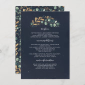 Groen en Goud Blauw Bruiloft Informatie Gast Informatiekaartje (Voorkant / Achterkant)