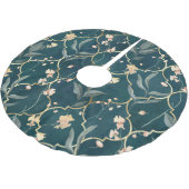Groen en Goud Bloemen Patroon Kerstboom Rok (Gekanteld)