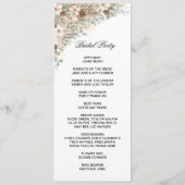 Groen en goud bloemendubbel zijprogramma kaart (Achterkant)