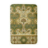 groen en goud bloemenpatroon badmat (Voorkant Verticaal)