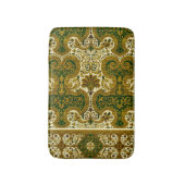  groen en goud bloemenpatroon badmat (Voorkant Verticaal)