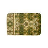  groen en goud bloemenpatroon badmat (Voorkant)
