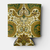 groen en goud bloemenpatroon blikjeskoeler (Voorkant)