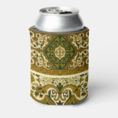  groen en goud bloemenpatroon blikjeskoeler (Blikje Achterkant)