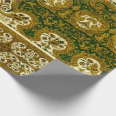groen en goud bloemenpatroon cadeaupapier (Hoek)