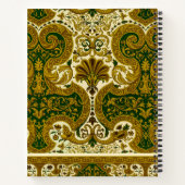 groen en goud bloemenpatroon notitieboek (Achterkant)