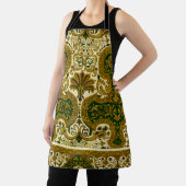  groen en goud bloemenpatroon schort (Insitu)