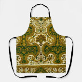 groen en goud bloemenpatroon schort (Voorkant)