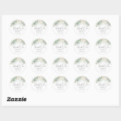 Groen en Goud Boho Waterverf bladeren Dank u Ronde Sticker (Vel)