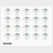 Groen en Goud | Botanische elegante bruiloft Ronde Sticker (Vel)