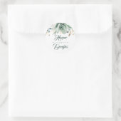 Groen en Goud | Botanische elegante bruiloft Ronde Sticker (Tas)
