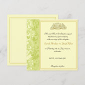 Groen en goud Brocade Muslim bruiloft Kaart (Voorkant / Achterkant)