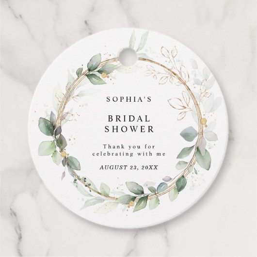 Groen en Goud Bruidsdiner Bedankjes Labels (Voorkant)