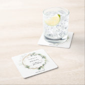 Groen en Goud Bruidsdiner Kartonnen Onderzetters (Insitu)