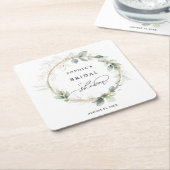 Groen en Goud Bruidsdiner Kartonnen Onderzetters (Schuin)