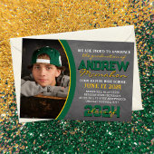 Groen en Goud Chalkboard Afstuderen Aankondiging