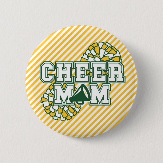 Groen en Goud Cheer Moeder Ronde Button 5,7 Cm (Voorkant)