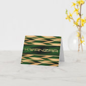 Groen en Goud Chevron Print "Happy Kwanzaa" Kaart (Gele Bloem)