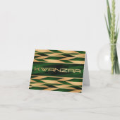 Groen en Goud Chevron Print "Happy Kwanzaa" Kaart (Voorkant)