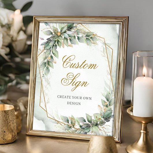 Groen en goud creëer uw eigen Custom Sign Poster