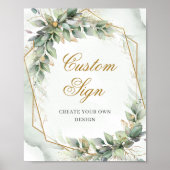 Groen en goud creëer uw eigen Custom Sign Poster (Voorkant)