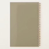 Groen en Goud Damast Grote Print Planner (Achterkant)
