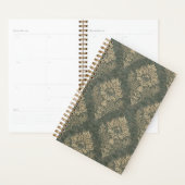 Groen en Goud Damast Grote Print Planner (Display)