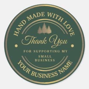 Groen en goud dank u klassieke ronde sticker