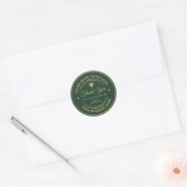 Groen en goud | dank u klassieke ronde sticker (Envelop)