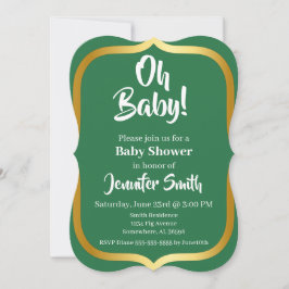 Groen en Goud Elegant Baby shower Kaart